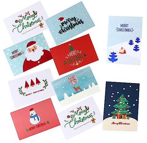 Operitacx 18stücke Weihnachtskarten Und Festtagsgrußkarten Aus Papier Geschenkkarten Für Geburtstage Und Andere Feiertage Grußkarten Für Weihnachten Und Neujahr