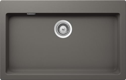 SCHOCK | Küchenspüle Signus N100 1 Becken XL mit Theke Armatur, Material ®Cristadur, Silverstone, 790 x 500 mm