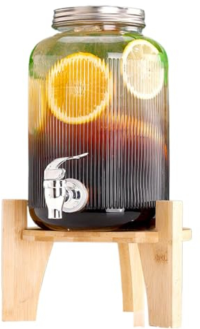 JSDQQG Dispensador De Bebidas,Garrafa con Grifo,Dispensador De Agua Cristal,Dispensador De Agua Nevera Vidrio,Dispensador De Jugo,Garrafa De Agua con Grifo,Abs Faucet,4L