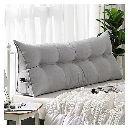 Mswborml Weich Keilkissen Bett Kopfteil 200cm 180cm 150cm, Samt Bücherkissen Bett mit Abnehmbarem Bezug, Lesen Kissen Bett Rückenlehne Rückenkissen mit Bezug Waschbar,F,100x50x20cm/39x20x8inch