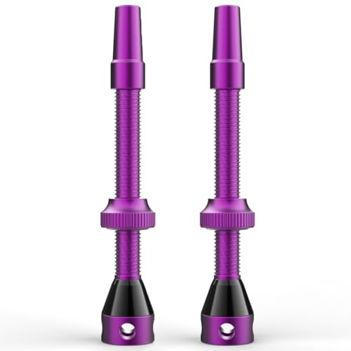 Shredr. Set di valvole Tubeless, viola | Presta Valvole per pneumatici tubeless | alluminio super leggero, rosa anodizzato, valvola francese, 60 mm per cerchi bici da strada ad alto profilo