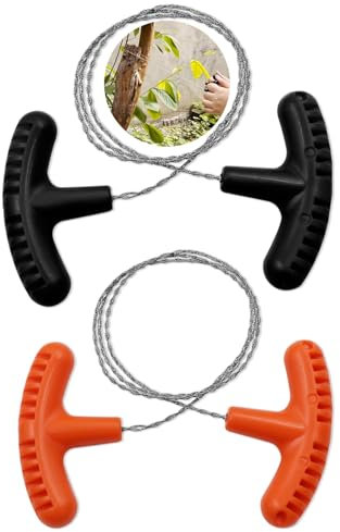 KGDUYC 2 Piezas Mini Sierra de Alambre de Acero Inoxidable, Cable Tubos PVC Pequeña Manejable Madera De Bolsillo Cuerda Sierra Corte Herramienta para Exteriores Camping Senderismo Emergencia