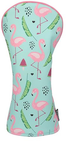 SHABIER Blue&Pink Golf Headcover with Flamingos Design for Golf Club