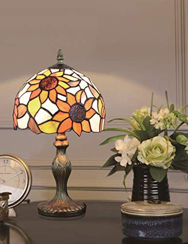 Faucet 8-inch Pastoral Sunflower Stained Glass Table lamp Bedroom lamp Bedside lamp Model a water-tap