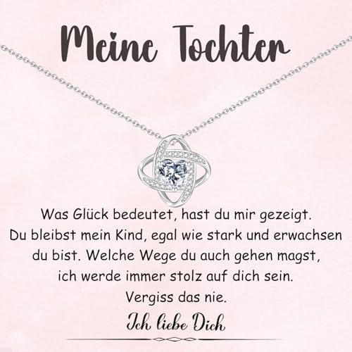 wynn's Geschenke für Frauen, Kette An Meine Tochter Frau Freundin, Halskette für Tochter Frau Freundin Seelenverwandte Schatz Geschenk zum Abschluss Geburtstag Valentinstag Jahrestag Muttertag