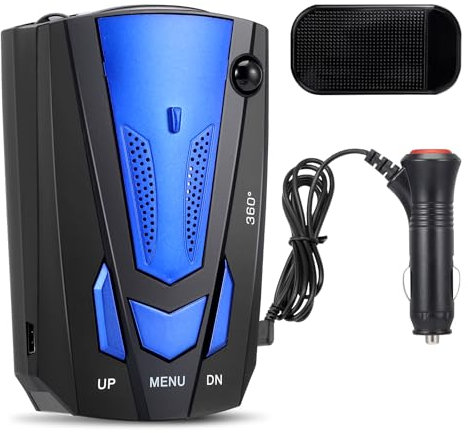 Speed Camera Detectors, 360° Radar Detector for Cars, Car Radar Detector with 360° Real Time Voice Alerts, Quick Reaction, Enhanced Vehicle Safety (blue)