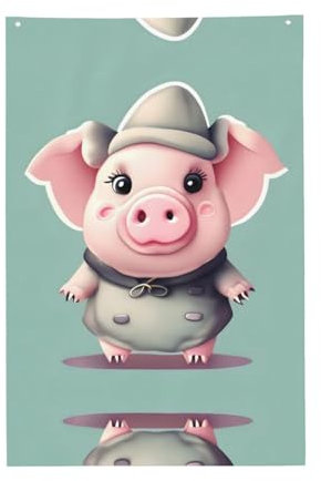 Süße Schweine-Druck, für den Außenbereich, dekorative Hofflagge, Gartenflagge für draußen, einseitige Gartendekoration