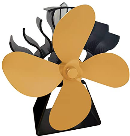 Pocoiau 4-Blade Stove Fan Heat Powered for Wood Log for Heat Powered Stove Quiet Efficient Heat