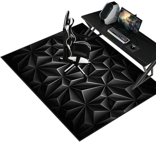 80 x 100 cm Gaming Bürostuhl Unterlage-Kratzfest Bodenschutzmatte für Teppich Gaming Bürostuhl Stuhlmatten Stuhlunterlage Bodenschutzmatte für Parkett Hartböden Anti-Silp Schutzmatte für Laminat