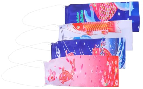 MAGICLULU 4pcs Japanese Carp Windsock Outdoor Hanging Fish Streamer Decoration Japanese Garden Decor Windsocks Outdoor Hanging