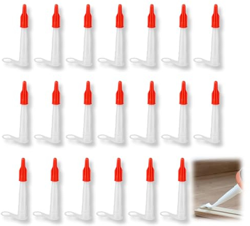 KEQAR 20 Pezzi Beccucci in Silicone per Cartucce Tappi di Ricambio Ugelli Sigillante Strumento di Finitura (Trasparente)