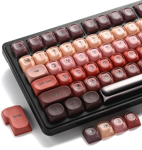OHY PBT Keycaps, XVX Berry Kiss Theme Red Jelly HOA Profile Key Cap, 132-Key Cute Custom Keycaps (for Mechanical Keyboards with Cherry/Gateron MX Switches)-Lipstick