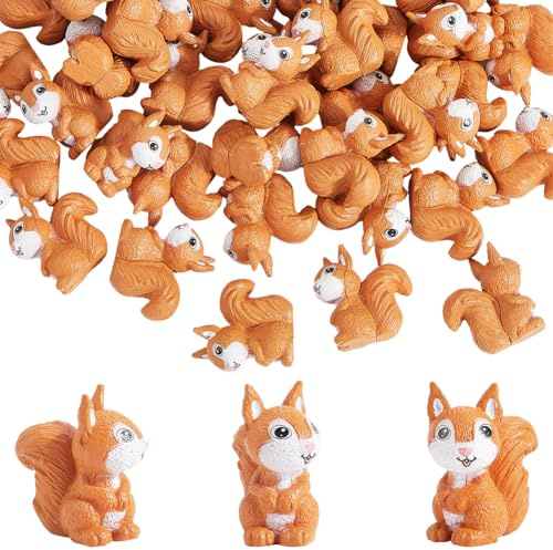 SOFPLATE Figurine Miniature D'Écureuil Petit Animal de la Forêt Dessin Animé Chameau en Plastique PVC Ornements pour Maison de Poupée Accessoires de Jardin Décoration DIY