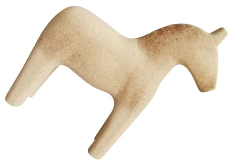 Unfertige Holzpferd Figur für Kinder, 1 Stück als Deko Ornament | Beige Holzoptik, Bemalbar für Selbstgemacht, Kreatives Bastelspielzeug für Geschenkideen und Dekoration
