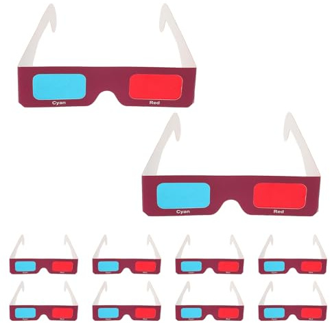 Hoement 10pcs Paper Glasses for Films Tv Shows Disposable Vintage Lens Glasses for Photo Viewing and Science Experiment Activities