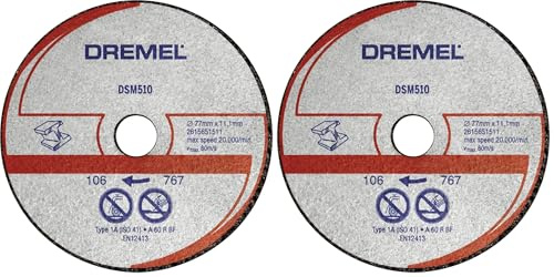 Dremel DSM510 Dischi da Taglio 77mm per Metallo, 3 Pezzi (Confezione da 2)