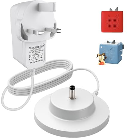 Charger for Tonie Box, 9V 1.5A Power Adapter Compatible with TonieBox Audio Player, Replacement Original Power Cord Charging Base Station for Tonie External Stereo Speaker, 1.8M Cable