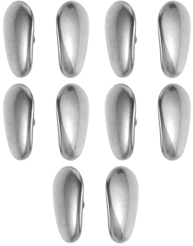 BELLIFFY 5 Paires 5 Paires de Plaquettes Nasales en Titane Argenté Ultra-Légères Antidérapantes pour Lunettes, Coussinets de Soutien Nasal Universels, Pièces de Remplacement Confortables