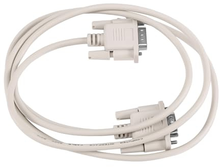 susaa 1.4M RS232 DB9 9 Pin Male to VGA Video 15 Pin Male Adapter Cable Light Gray
