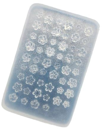 Molde de silicona para uñas, arte y resina, plantilla flexible de estampado floral para uñas