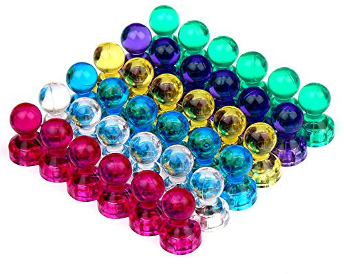 Pack de 36 imanes de nevera H&S, pines magnéticos para pizarra blanca, tablón de anuncios, mapa, etc