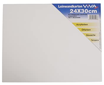 Markenlos 10 er Pack Malpappe 24 x 30 cm Leinwandkarton vorgrundiert Baumwolle weiß