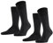 FALKE Herren Socken Happy Double Pack M So Baumwolle einfarbig 2 Paar, Grau Anthracite Melange 3080, 47-50