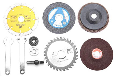 Electric Drill Angle Grinder Adapter, 5 Multi Discs | Conversion Kit for Cutting, Polishing, Sanding, Durable Alloy Steel, Abrasive Wheels, Home Workshop DIY