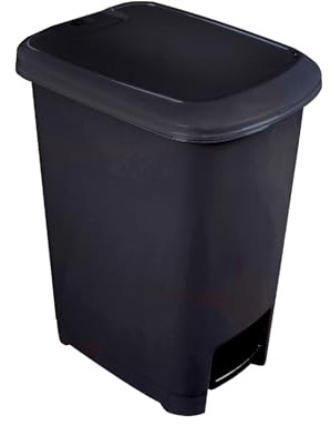 Anika 67859 25l Slim Pedal Bin/Recycling, Rubbish, Waste Kitchen Bin with Safety Lock / 38.5 x 27.5 x 47.5cm / Charcoal Grey Colour