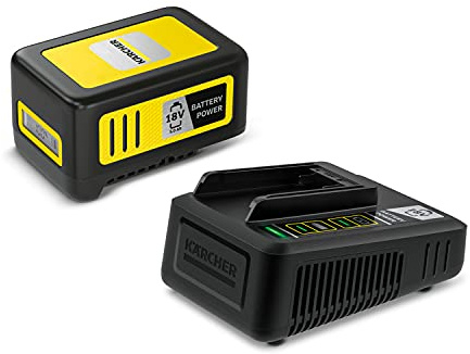Kärcher Starter Kit 18/50, 18 V/5 Ah Akku mit Schnellladegerät, Schwarz/Gelb, Lithium-Ionen-Akku, Ladezeit: in Weniger als 2,5 Stunden zu 100% Aufgeladen, für Alle Geräte der Battery Power Plattform