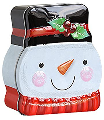 Atroy, scatola di latta natalizia con pupazzo di neve e omino di pan di zenzero, scatola regalo per biscotti, festa di Natale