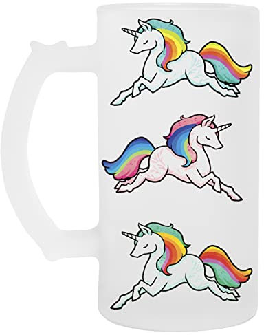VENDAX Rainbow Unicorns Beer Glass Cup Beer Mug Cup