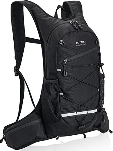 buffup®fahrradrucksack wasserdicht,trinkrucksack fahrrad,wanderrucksack klein,mtb rucksack,15L (Schwarz)