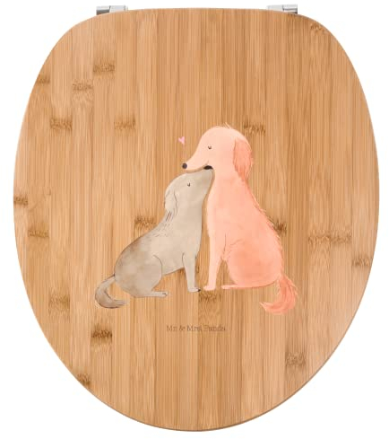 Mr. & Mrs. Panda Motiv WC Sitz Hunde Liebe - Geschenk, Hundebesitzer, Klobrille, Toilettendeckel, Kuscheln, Herz, Klodeckel, WC-Sitz, verliebt, Hund.