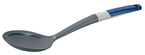 Tasty Servierlöffel mit Messskala - Kunststoff PP mit Recyclinganteil/Kunststoff TPE, 34x7cm, Ideal zum Anrichten, Servieren und genauen Abmessen von Zutaten, Grau/Blau
