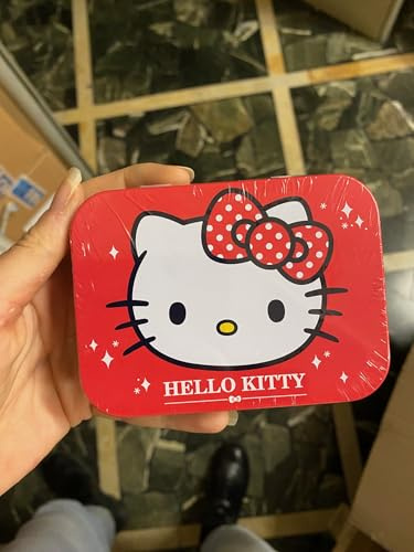 Cerotti glitterati Hello Kitty in scatola di metallo, due misure con simpatico design Hello Kitty, facili da rimuovere e delicati sulla pelle, adesivo traspirante, 24 cerotti