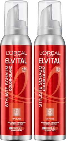 L'ORÉAL PARiS ELVITAL STYLISTE Schaumfestiger Color-Glanz (Packung mit 2)