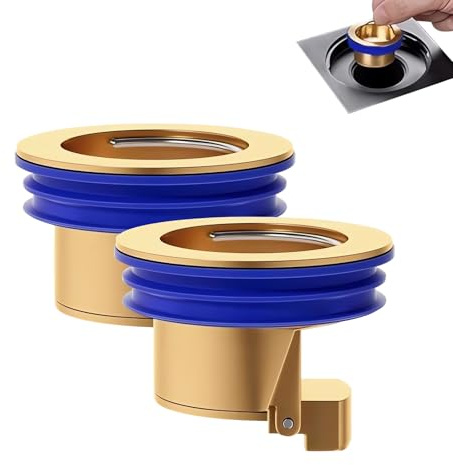 QruiLanTu 2 Pieces Shower Floor Drain Backflow Preventer Magnetic Levitation One Way Drain Valve Floor Drain Insert Drain Plug Brass Fast Drainage Shower，Suitable for Caliber 1.25-1.65(Brass)