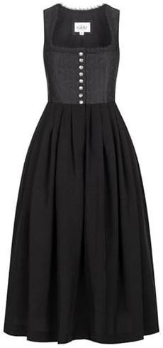 Nübler Dirndl lang Damen - Gastrodirndl, Rocklänge 90cm - Moderne bayrische Tracht, Saskia Schwarz