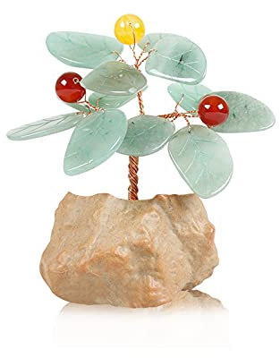 YQINQIN83B Künstliche Bonsai Kleiner Steintopf-Geldbaum, Feng Shui, Kristall-Bonsai-Baum, Edelstein-Baumschmuck for Zuhause, Büro, Dekoration, Reichtum, Heilung, Geschenk Künstliche Pflanze(D)