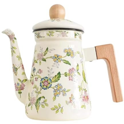 SiaBiced Enamel Coffee Pot 1.2L Stovetop Tea Kettle