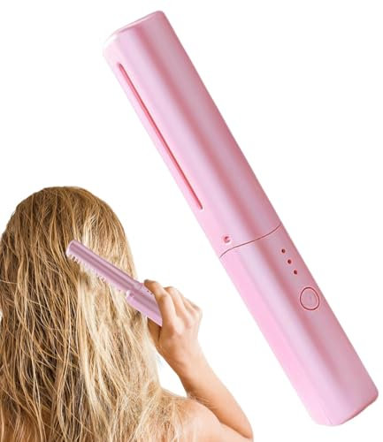 2 En 1 Brosse Lissante Pour Cheveux Sans Fil, Peigne Chauffant,rosse Chauffante Portable 3 Température Peigne De Coiffage, Multifonction Peigne Electrique A Lisser, Lisseur Barbe Homme