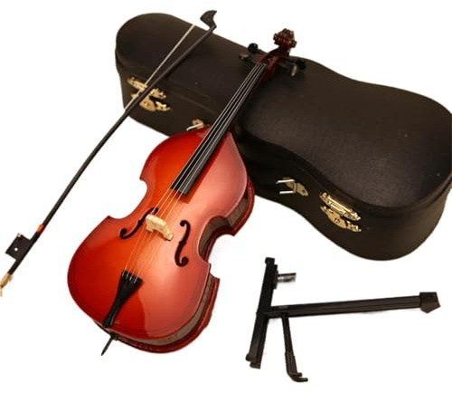Modell Musikinstrument 8/10/14/16/20/25 Cm Mini Kontrabass Miniatur Kontrabass Musikinstrumente Dekorative Ornamente Modell Display(25cm)