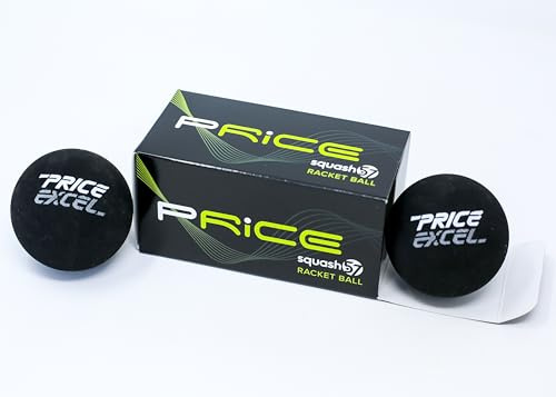 Price's Excel Black Squash 57 / Racketball Balls | WSF Approved Ball | Lower Bounce for Tournament Play | For Intermediate to Advanced Racketball Play | Made in UK! |