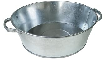 Blümelhuber Vasca zincata – Ciotola per piantare – Decorazione da giardino per esterni – Mini laghetto decorativo per balcone, 43 cm