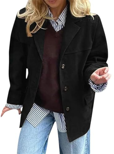 Mockajackor för kvinnor 2025, plusstorlek fuskläderjacka, fuskläder, blazer, jackor, Y2k, höstmode, ytterkläder, blazers