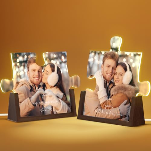 LUCKOR Valentines Day Personalised Puzzle Photo Frame for Her