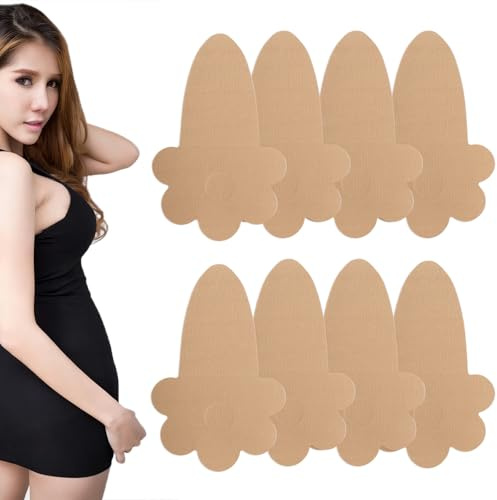 Fukaisu 8pz Invisibile Seno Sollevare Nastri, Impermeabile & Anti-Sudore Tetta Nastro per Grandi Seni Traspirante Capezzoli Coperture per Donne A-G Coppa (Colore Pelle)