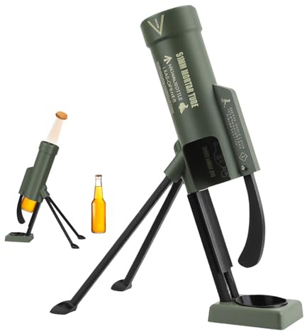 Bier Mörser Flaschenöffner, 51mm Bierflaschenöffner Taktischer Kronkorken Abschuss, Schwerer Flaschenöffner Mörser, Lustige Tischdeko Bieröffner,Bottle Opener, Ideal für Party Bar, Armeegrün