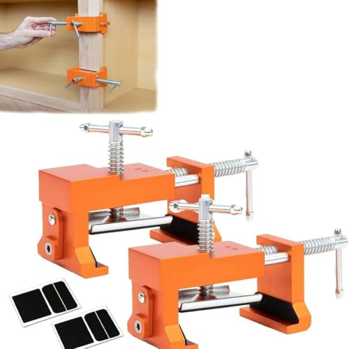 Racocou 2 Pack Heavy Duty F Style Bar Clamps Fast Release Adjustable Grips Industrial Holding Tools for Woodworking Cabinet Mounting Face Frame Building 300 lbs